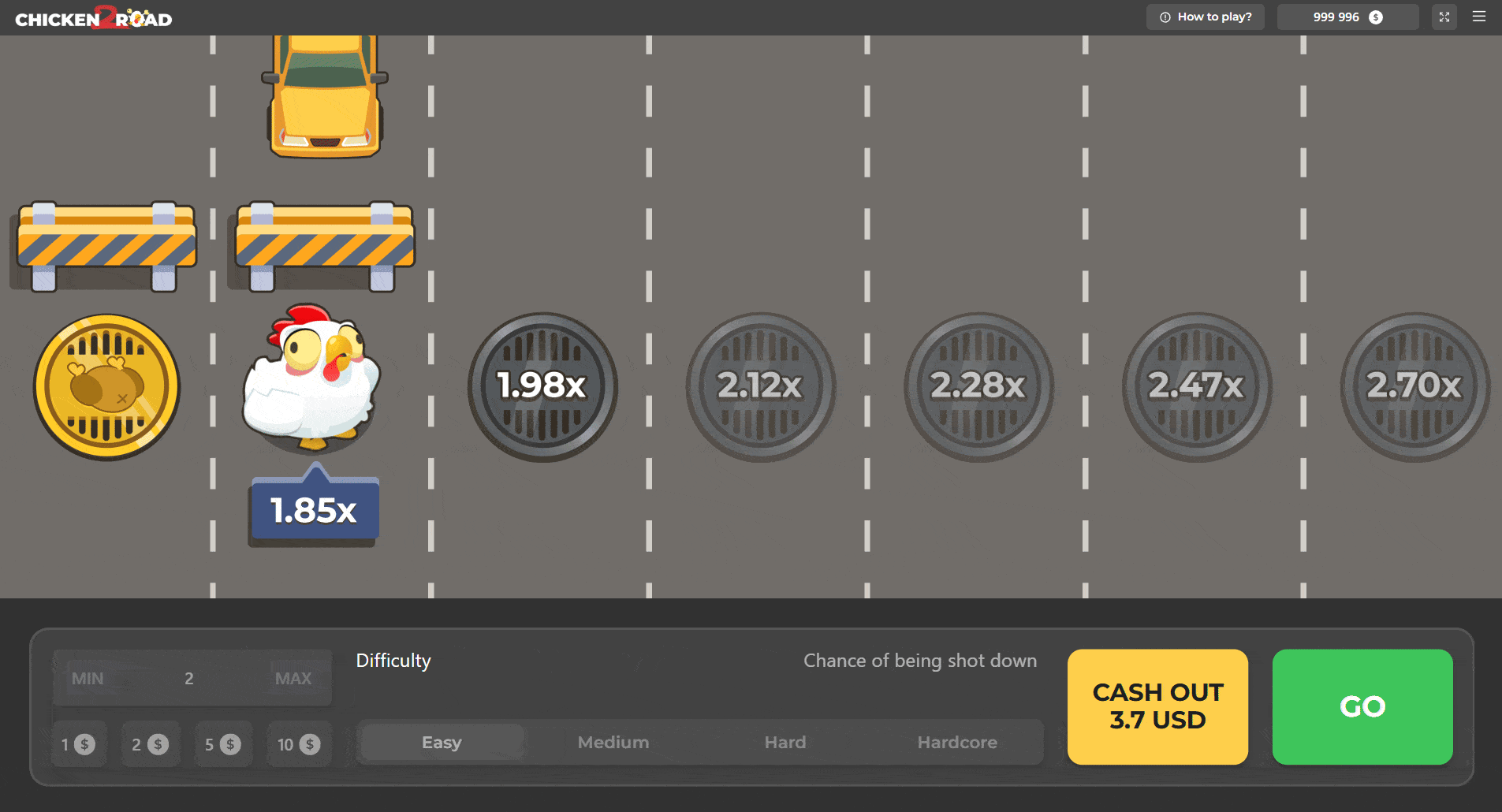 Animacja Chicken Road - rozgrywka w akcji